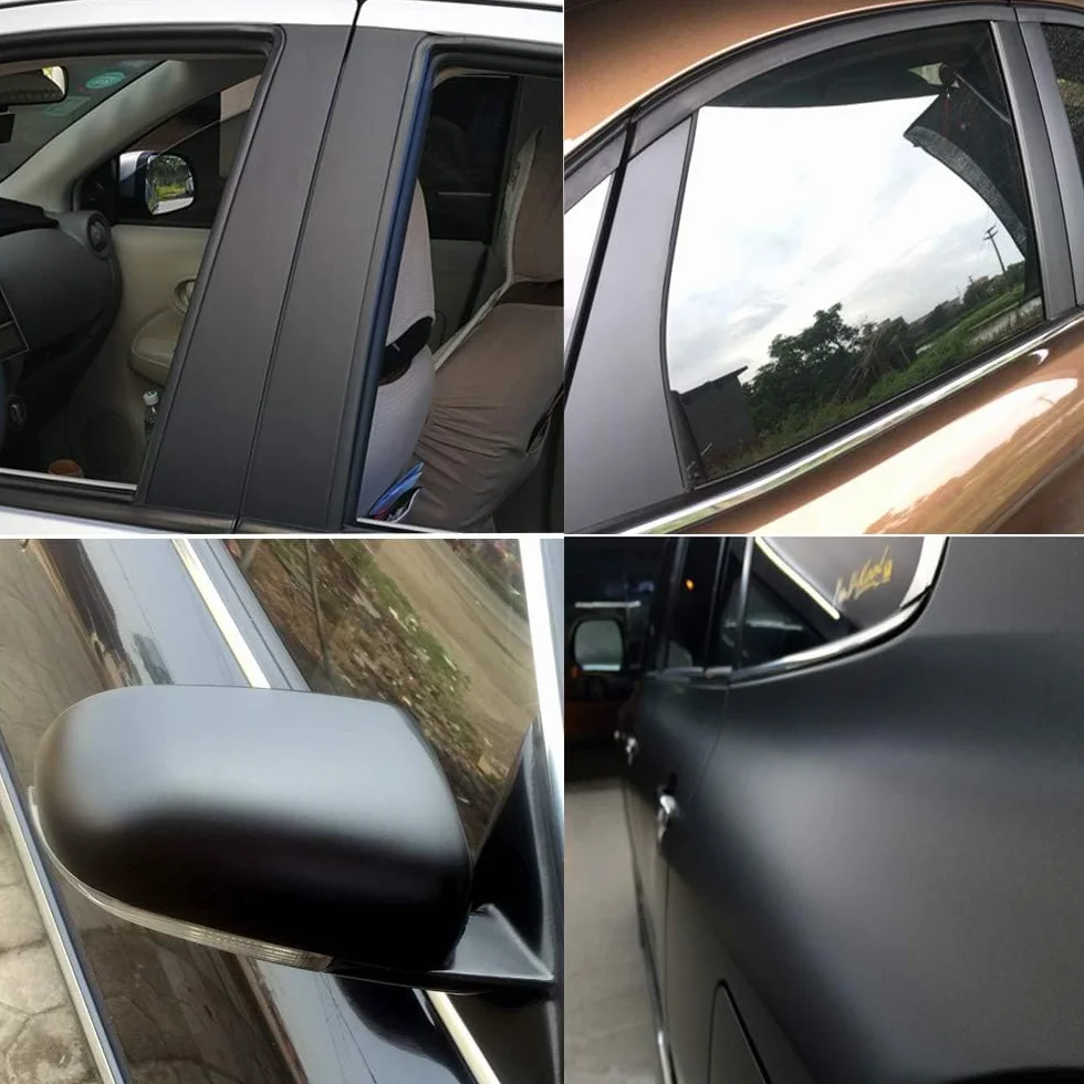 CompraFun Vinilo Negro Mate, Vinilo para Coche 300 x 30cm, Película Pegatina Adhesivo Impermeable sin Burbujas, Protección para Interior Exterior de Coche Moto Bici, con Accesorios