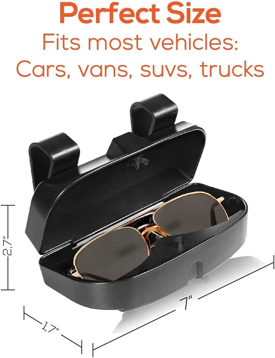 Soporte para Gafas de Sol para Coche, Estuche para Gafas, Caja de Almacenamiento, Funda para Gafas, Accesorios para el Interior del Coche Se Aplican a Todos los AUT (Negro)