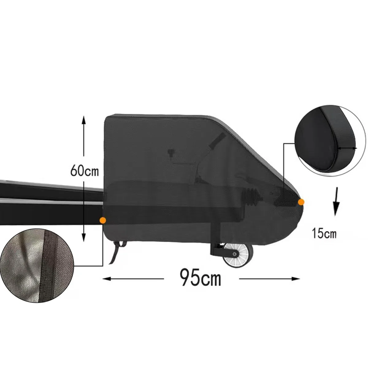 Cubierta para barra de remolque para caravana, enganche de remolque con cierre de clic, tejido Oxford 600D con revestimiento de PVC, 100% impermeable, protección universal para barras de