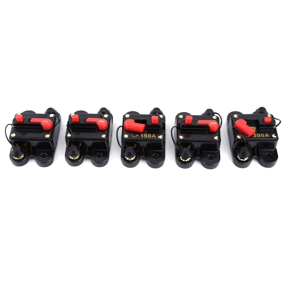 Disyuntor con Reinicio Manual y Portafusibles Rearmables para Coche, Auto, Marine y Bicicleta DC12V 300A - Disyuntor Repetible Seguro y Confiable