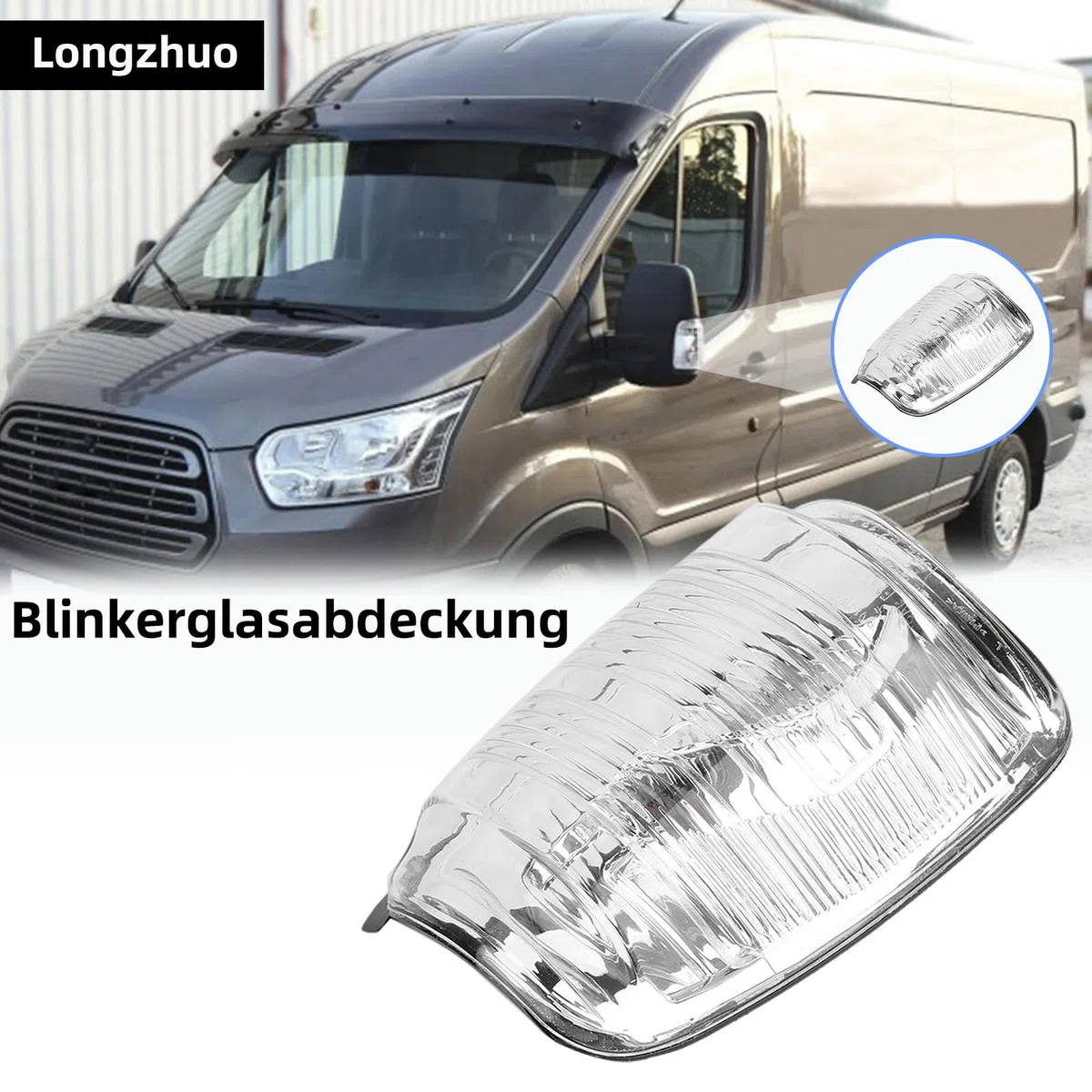 Carcasa para luz Intermitente de Puerta, Cubierta de la Lente del Indicador del Espejo Retrovisor, Caparazón Lentes de Espejos Retrovisores Exteriores, adecuado Ford Transit MK8 2014+ (Lado derecho)
