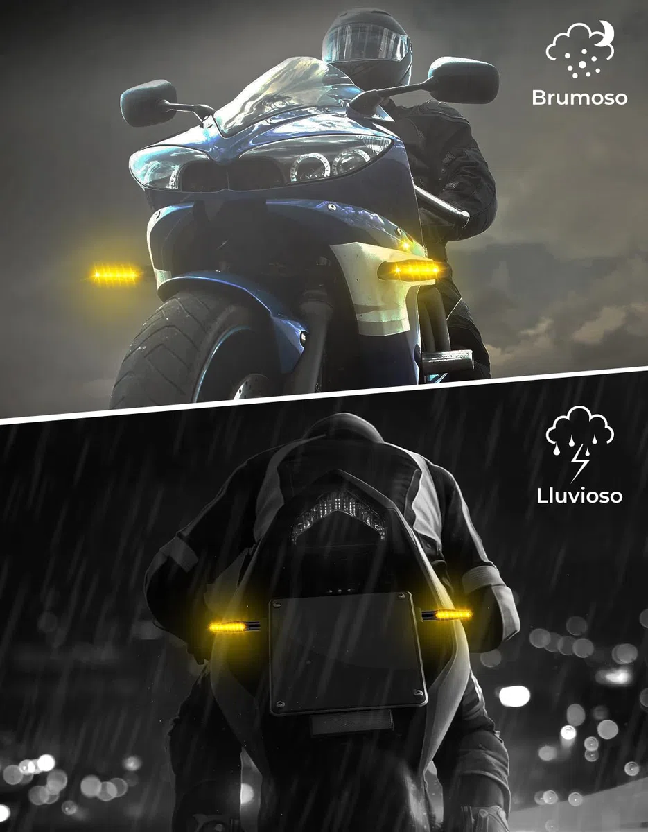 KEMIMOTO E24 Intermitentes Homologados, 4 PCS Universal Faros Led Secuencial 12V 9 LEDS Cuentas, Tuerca M10 Lámpara Indicador Señal Giro Impermeable IP67 para Motocicleta Cruiser Scooter