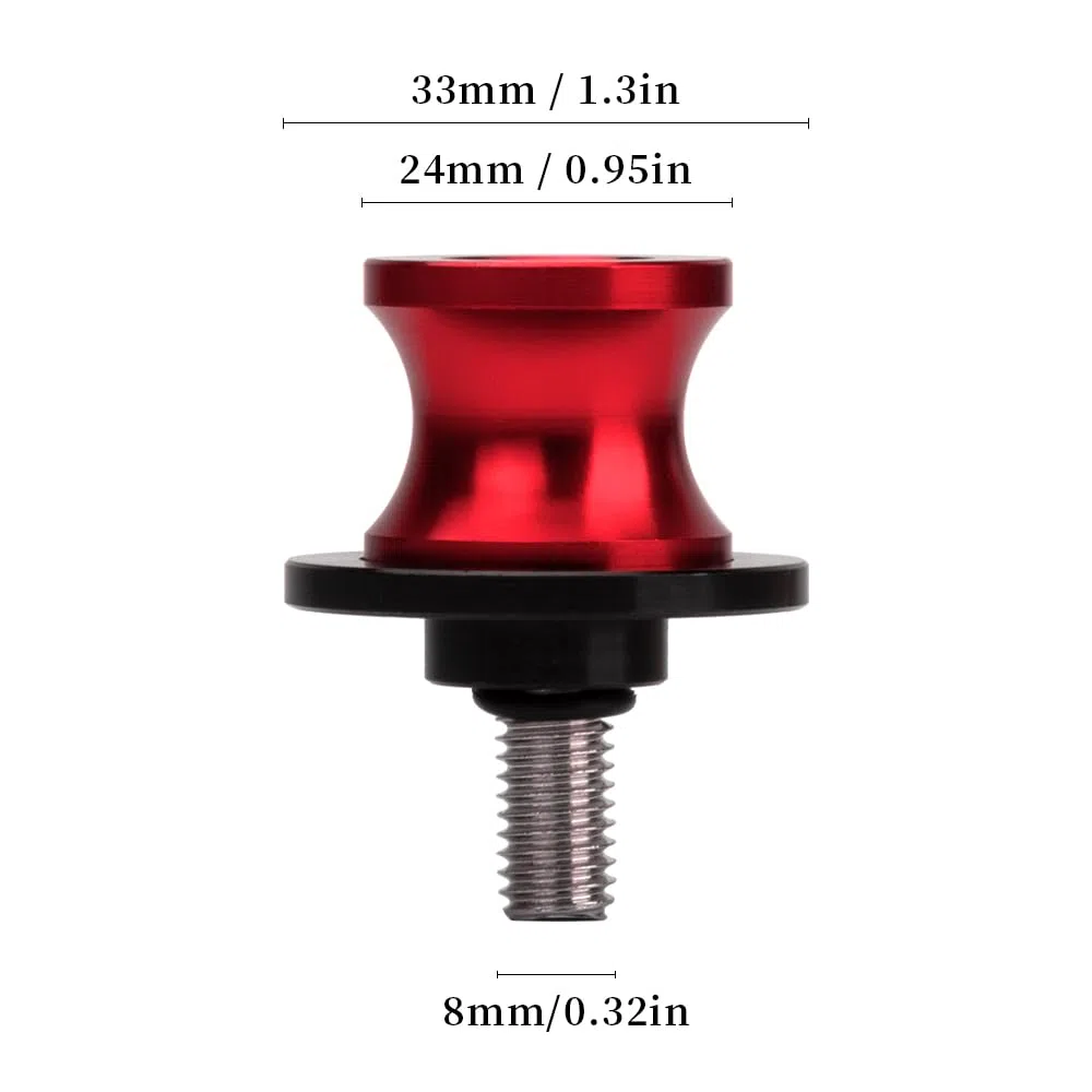 M8 Paddock Stand Bobbins para Z900 2017-2024 Bobbins Bobins Bobins Bobins para el Paddock Stand M8 Motocicleta Bobbins Z900 Accesorios (Rojo)