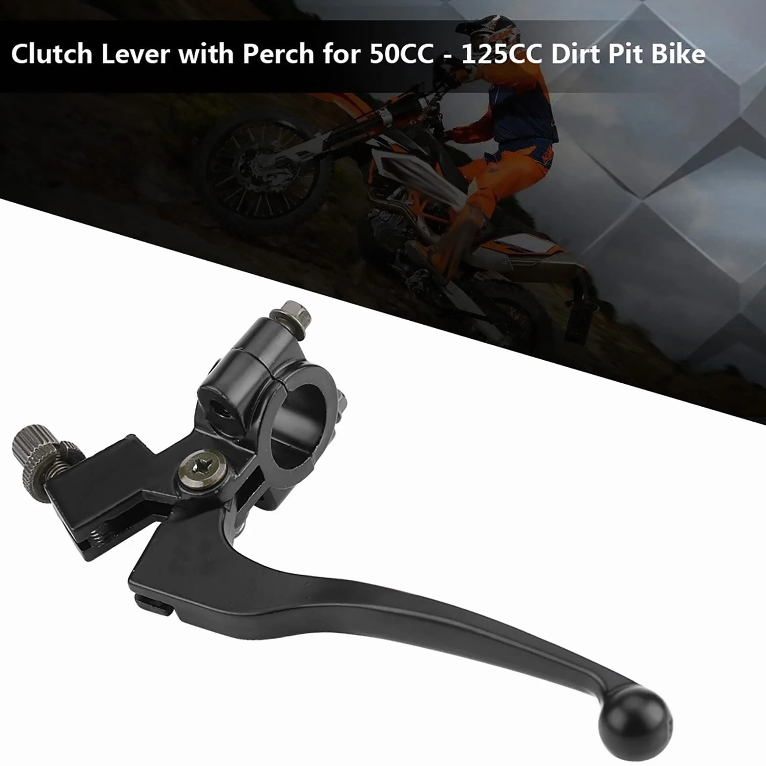 Palanca de Embrague Plegable con Percha,8mm Palanca de Freno para Motocicleta de Aluminio,para Manillares de Motocross de 50 CC a 125 CC
