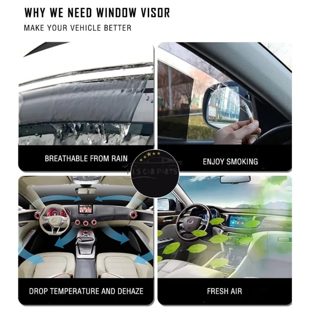 Auto Deflectores Viento, Compatible con MG Extender 2019, 4 Piezas Derivabrisas De Aire Cortavientos Protector Ventanas Laterales