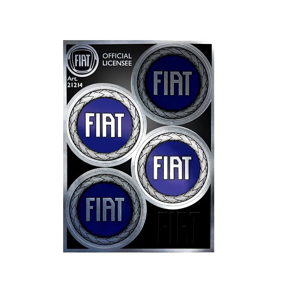 Fiat 21214 Pegatinas Oficiales 4 Logos Azul de 48 mm, 94 x 131 mm