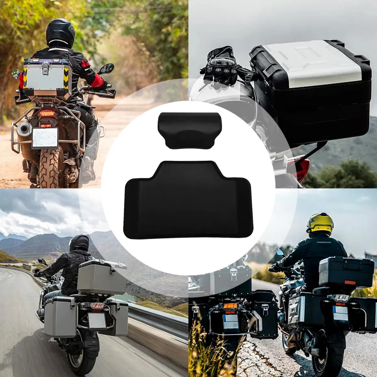 Almohadilla trasera para maletero de motocicleta: cojín de esponja a prueba de golpes para maleta de equipaje trasera, cojín de respaldo de de aleación de aluminio, para pasajero trasero