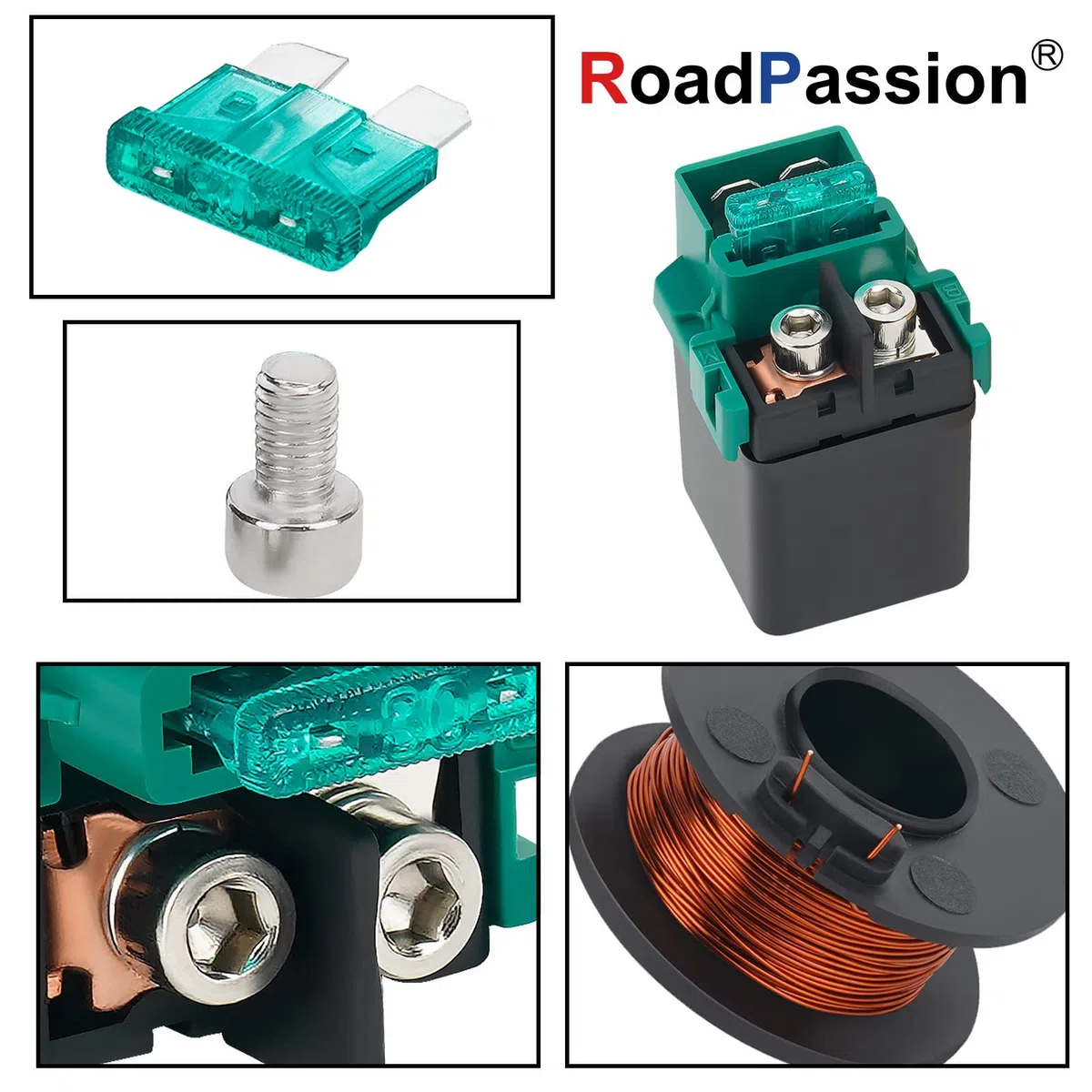 Road Passion Relé de solenoide de arranque de motocicleta para KAWASAKI ZX6G ZX6R 1998 1999 / ZX6J ZX6R ZZR 600 00-Up / ZX750 NINJA ZX-7R ZX-7RR 1996-2002