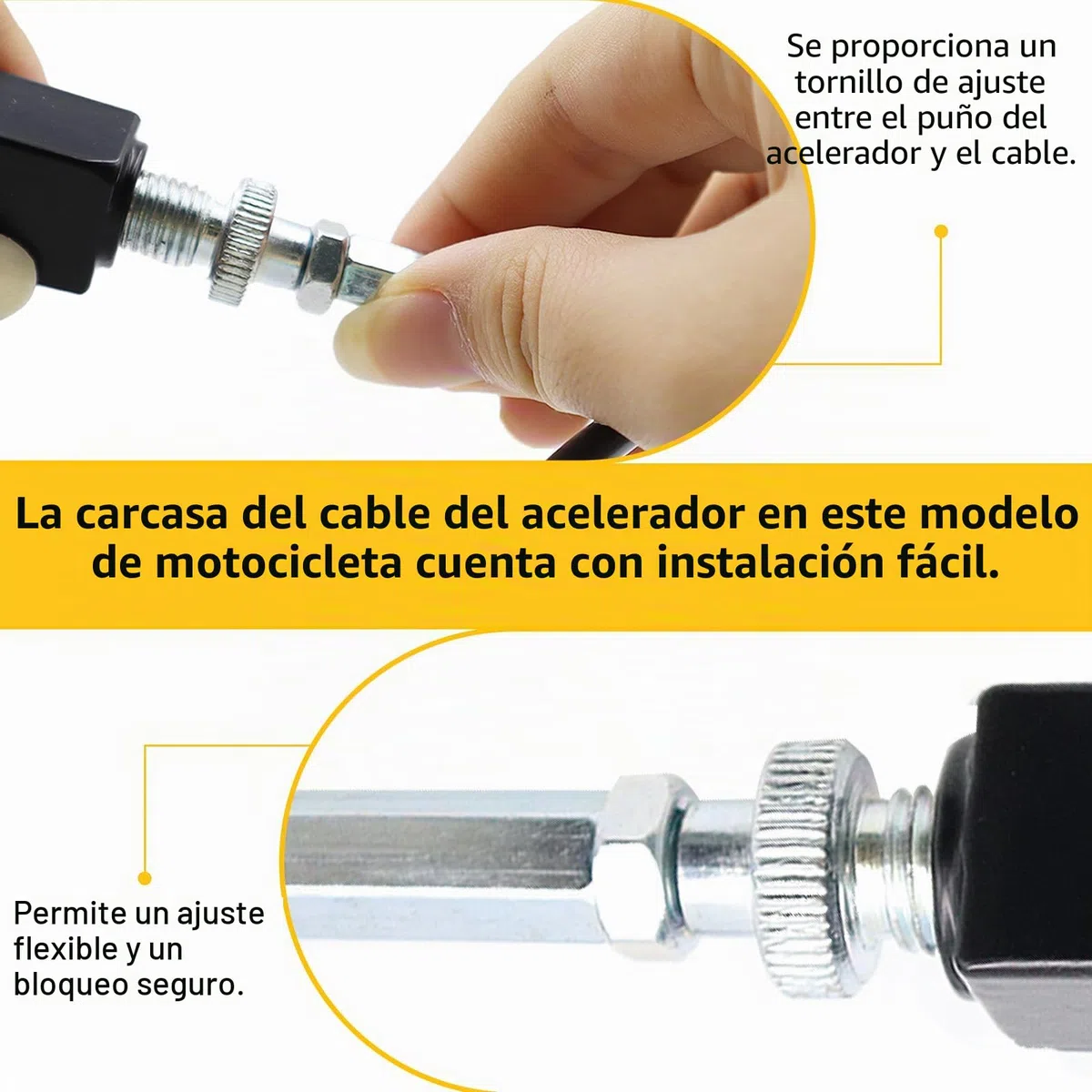 Juego Cable Puño Acelerador con 1.2M Cable Acelerador Moto y 2 Empuñadura de Acelerador 7/8 '' 22 mm Conjunto Acelerador Moto para 50 110 125 150 200 250cc Dirt Bike Mini Bike ATV