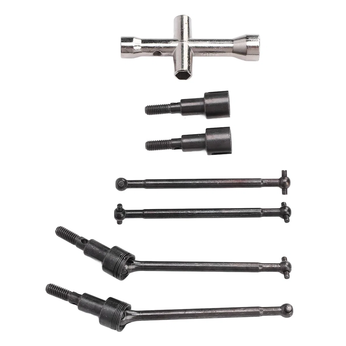 RiToEasysports Kit de Eje de Transmisión de Acero para Automóvil RC, Transferencia de Torsión Lisa de Reemplazo del Eje Trasero Delantero para 16101 16102 16210, Instalación Fácil, Transferencia de