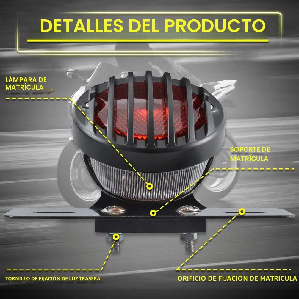 KATUR Luz de freno redonda para motocicleta, para Harley, Bobber o Chopper Custom