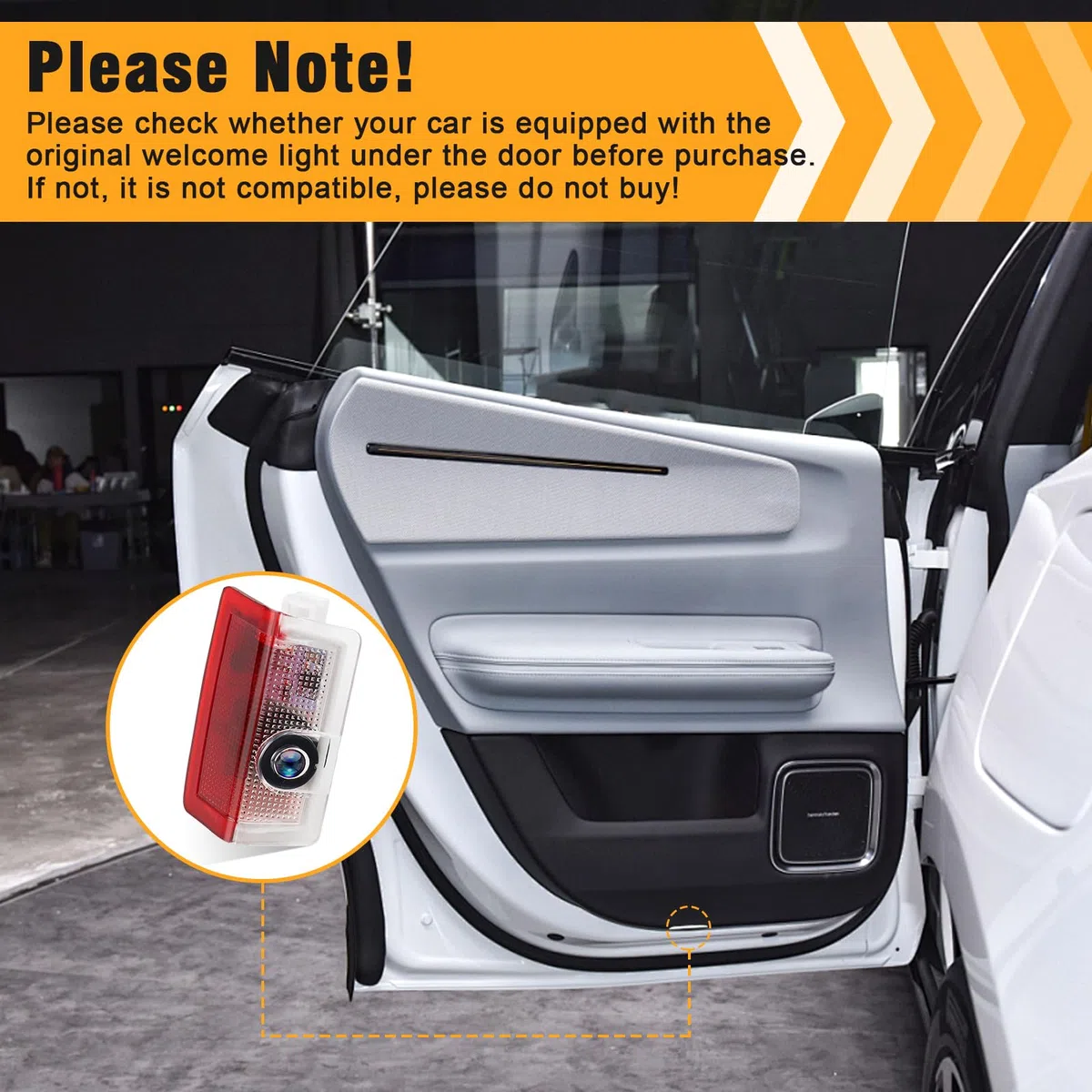 Luz de Bienvenida del Coche Logotipo del Coche 4Pcs Car Door Light Compatibles con Mercedes Benz A B C E M G AMG W166 W176 W205 W212 Luz de Puerta de Coche con Logotipo