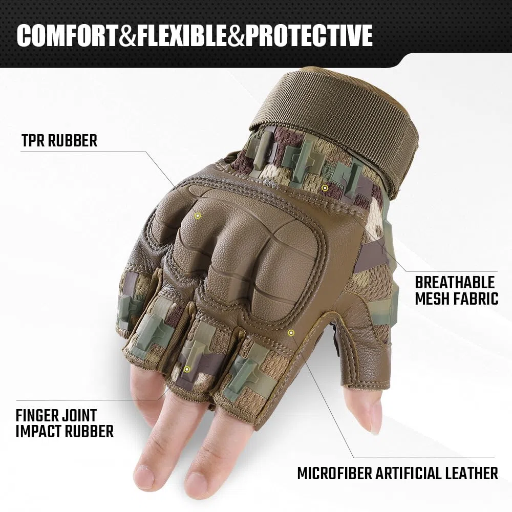 WTACTFUL Guantes tácticos con protección de Goma para Hombre, Pantalla táctil, Airsoft, Motocicleta, Caza, Exteriores
