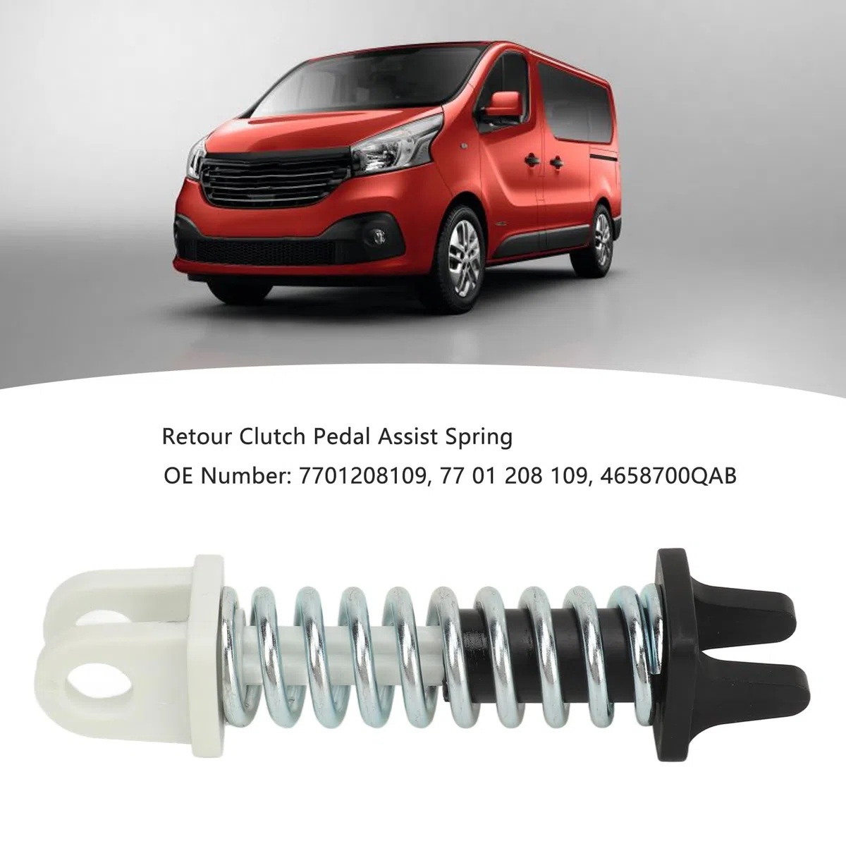 Resorte de Reparación del Pedal del Embrague, 77 01 208 109 Resorte de Asistencia del Pedal del Embrague de Retorno Resorte de Soporte Repuesto para Opel Vivaro A 2002 Al 2015