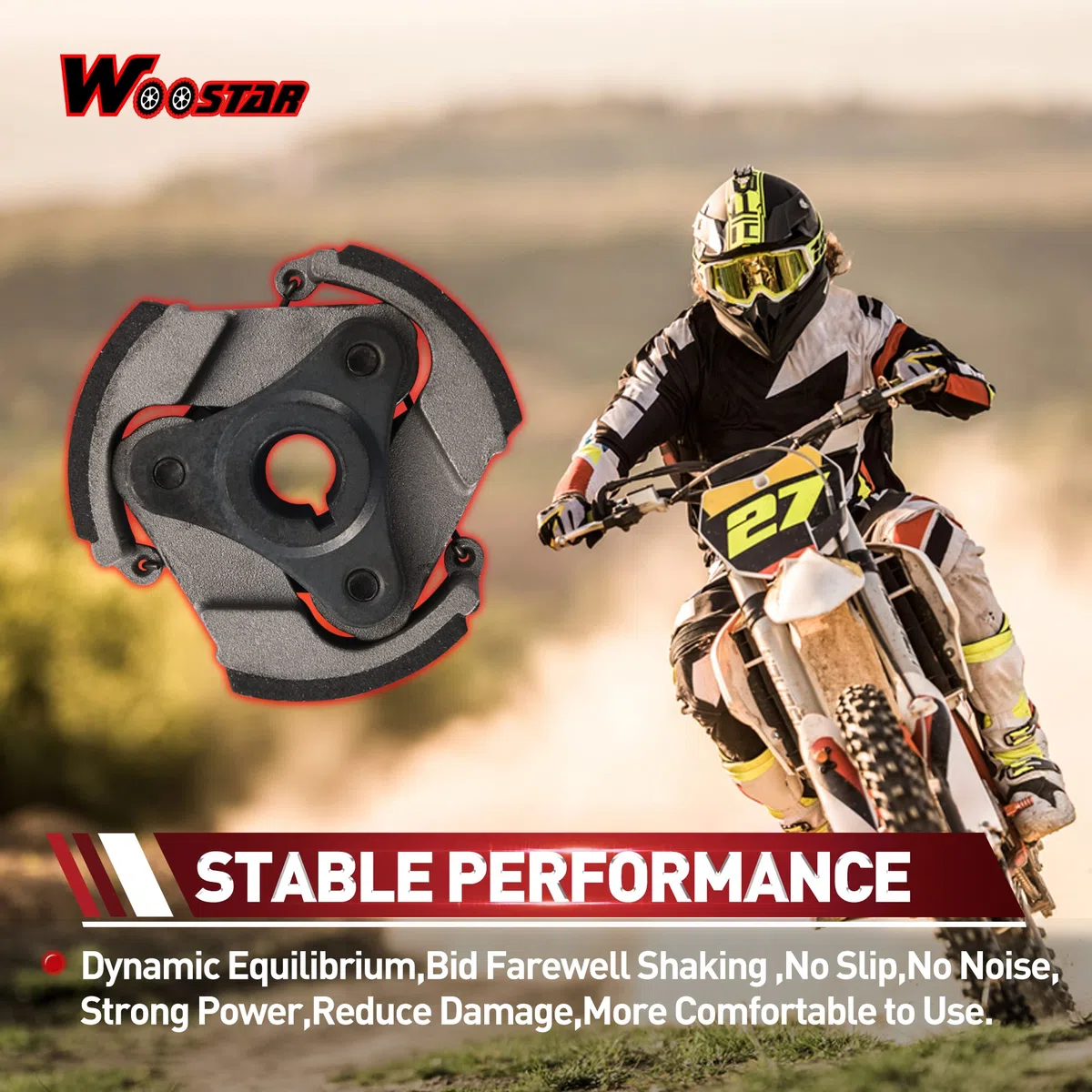 WOOSTAR Embrague Pad con 3 Springs Reemplazo para 2 Tiempos 47cc 49cc 50cc 53cc Coolster Mini Pocket Bike Dirt Pit Bike Crosser ATV