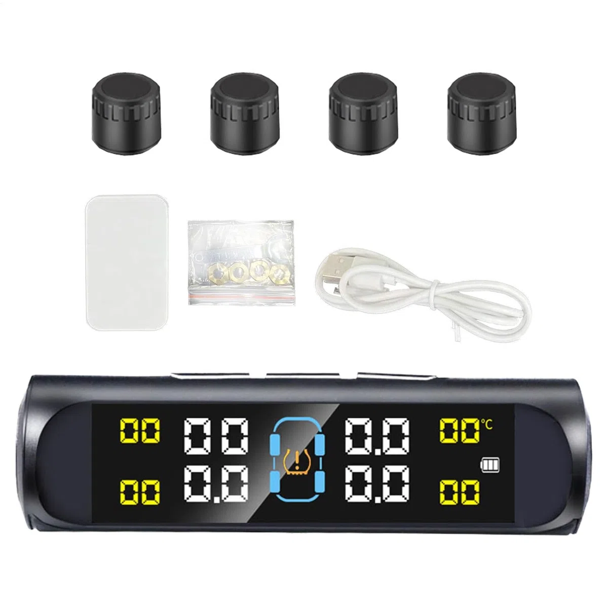 monitoreo de la presión de los neumáticos,monitoreo de la presión de los neumáticos | Sensores De Presión De Neumáticos Carga USB Paquete De 4 | Sensores de neumáticos, sensor de pr