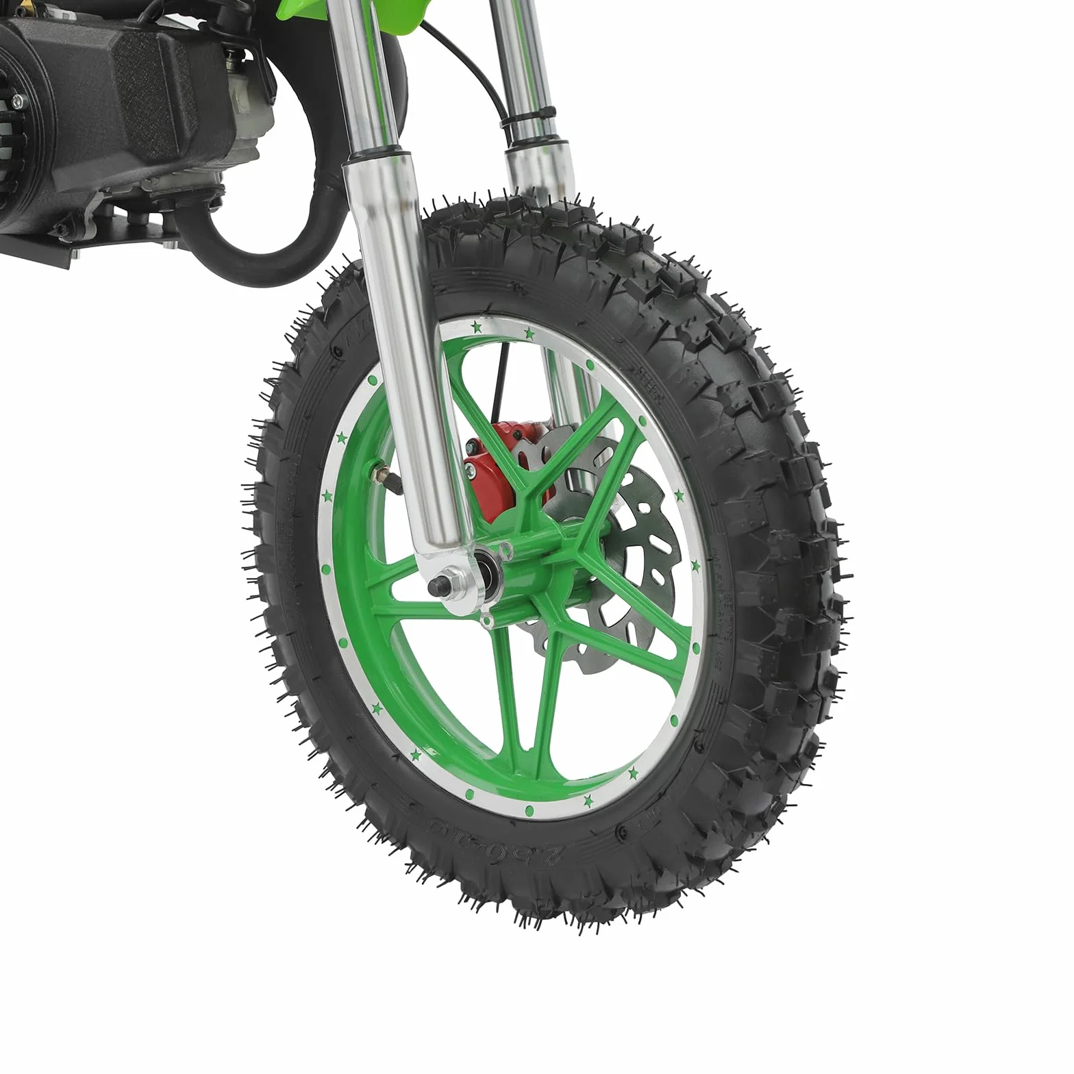 Motocicleta infantil de 49 cc Dirt Bike de 10 pulgadas, para niños de 8 a 14 años, para niños y adolescentes, color verde