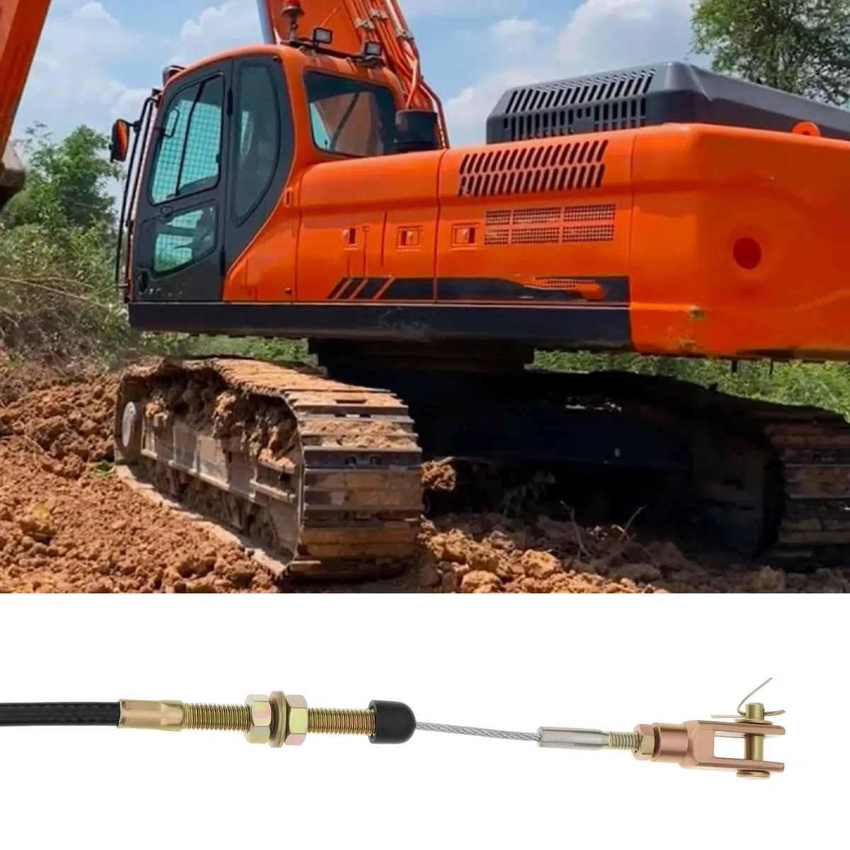 Cable de Acelerador Manual para Excavadora de 1,5 M Compatible con Komatsu Y Controlador de Cosechadora de Barcos Compatible con Doosan