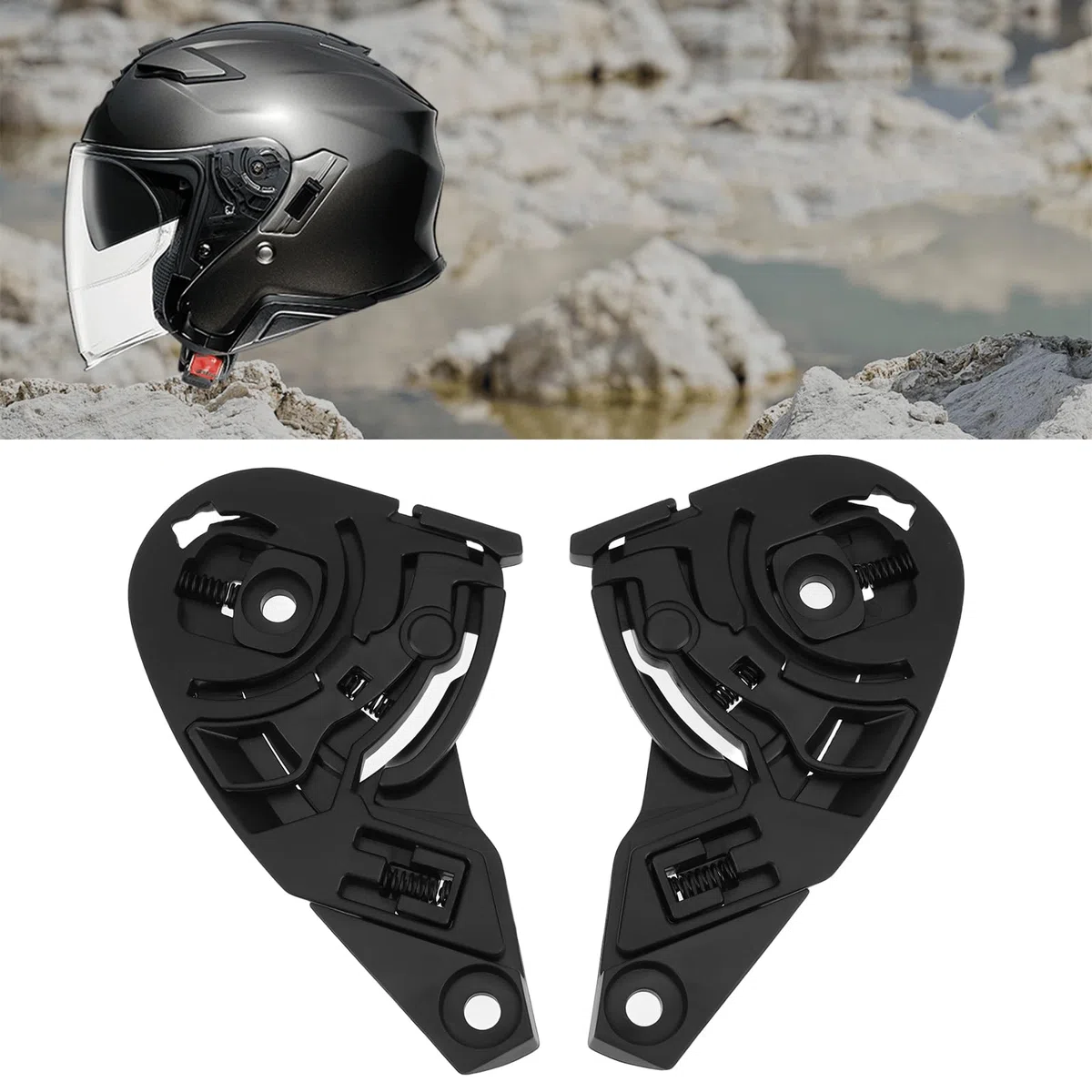 SG Store Mecanismo de Visera para Casco de Motocicleta 1 Par CJ-2 Compatible con Shoei Cascos de Motocicleta J-Cruise 3 Y J-Cruise II