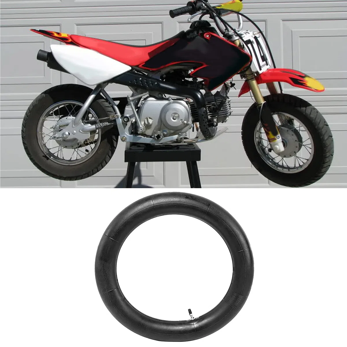 Tbest Rueda Trasera Ike, Tubo Interior de Motocicleta 140X10, Tubo Interior 80/100-12 Pit Bikemotorcycles Tubo Interior de Neumático 80/100103.0010in para Xr Crf 70 50 Xr50 Sdg Ssr