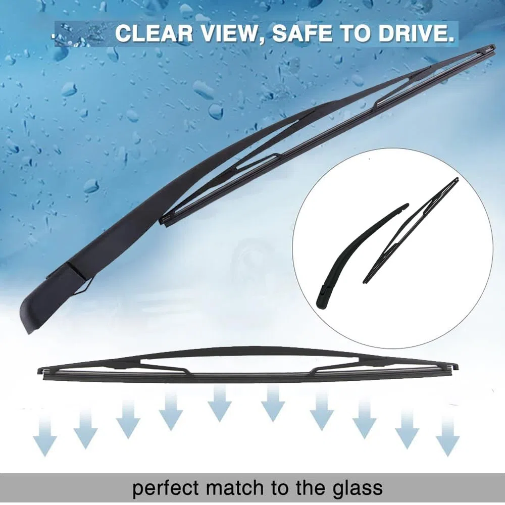 Brazo Limpiaparabrisas Trasero y Escobillas Limpiaparabrisas, Juego de Cuchillas del Brazo del Limpiaparabrisas Trasero Compatible con Opel Zafira A 1998-2005