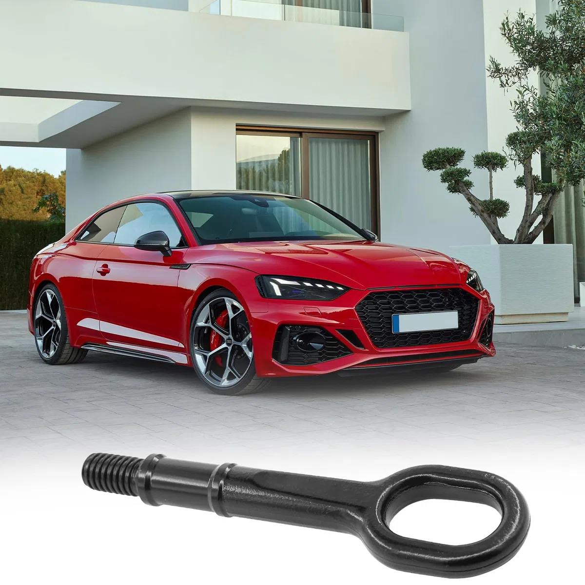 Gancho de remolque, ojal de remolque 1T0805615A para barra de remolque, gancho de remolque, gancho de remolque, gancho de remolque, ojal de repuesto, para Passat, Tiguan, Golf, Touran Octavia