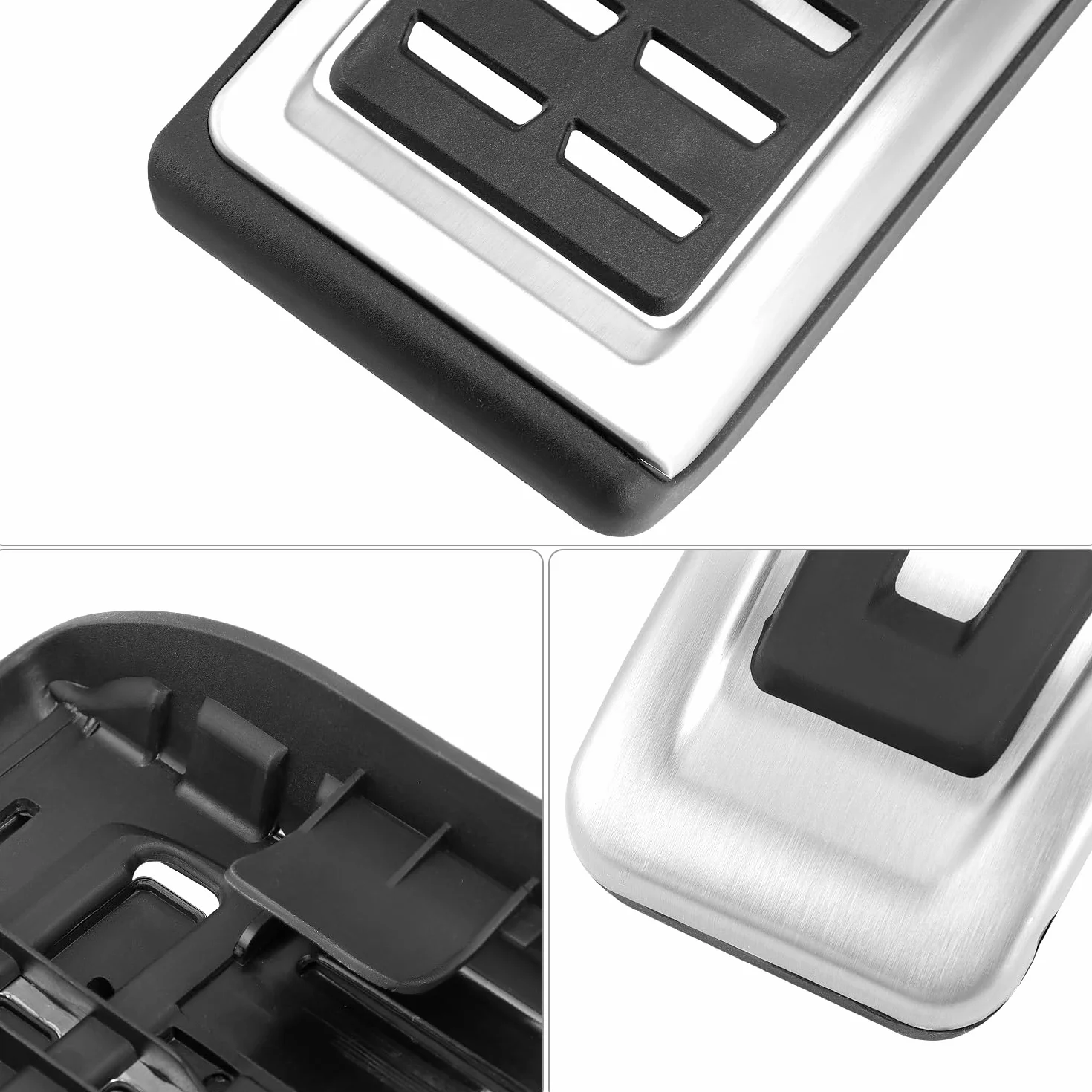 QWORK® Pedales de Reposapiés de Acero Inoxidable Cubierta de Tapas de Pedal de Freno, Compatible con VW Golf 7
