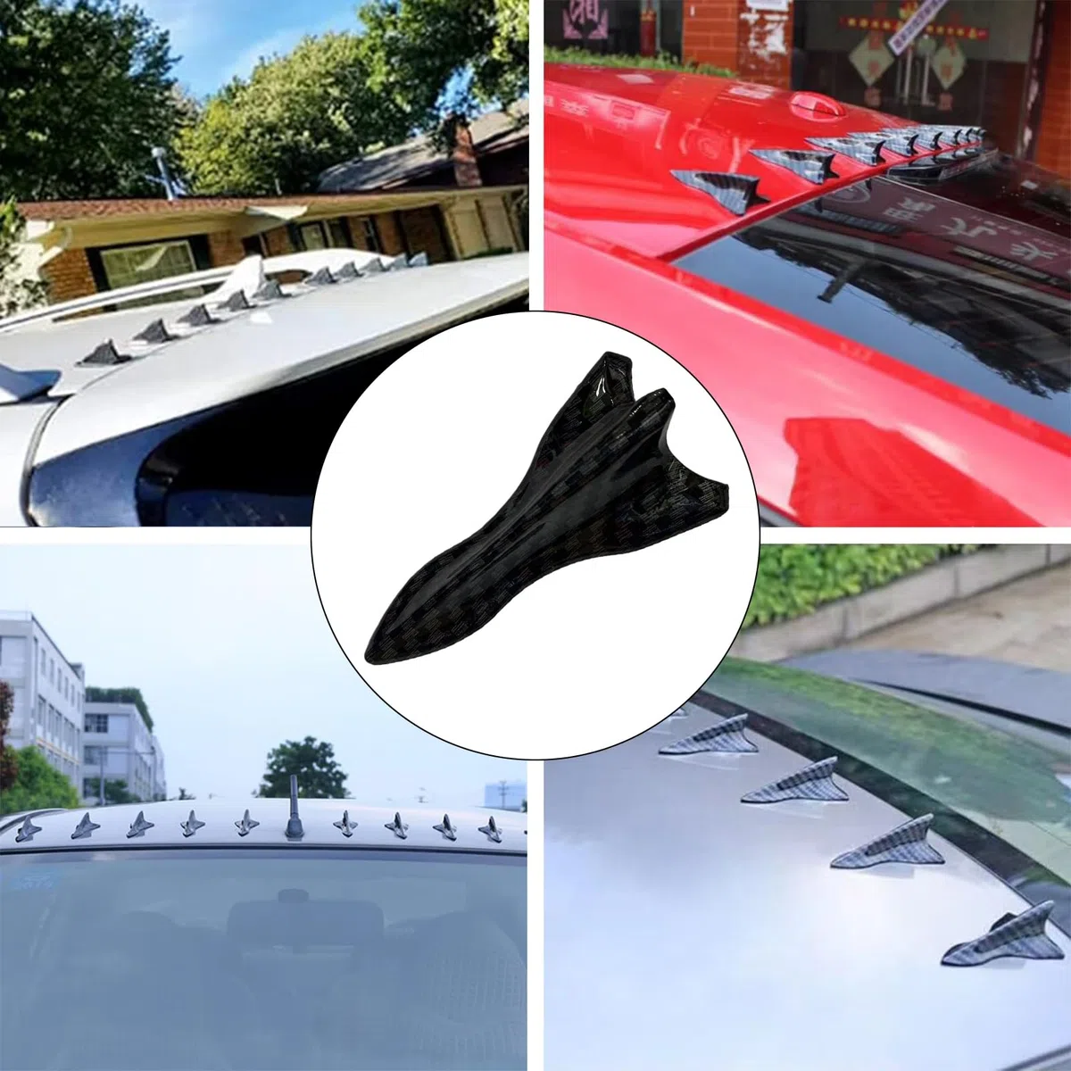 Difusor de Techo de Coche - 10pcs Kit de de Aleta de tiburón automático, Paquete Estilos de Aletas vehículo Decorativo | Spoiler Ella INSTALACIÓN AGINE con un Fuerte diseño Adhesivo para
