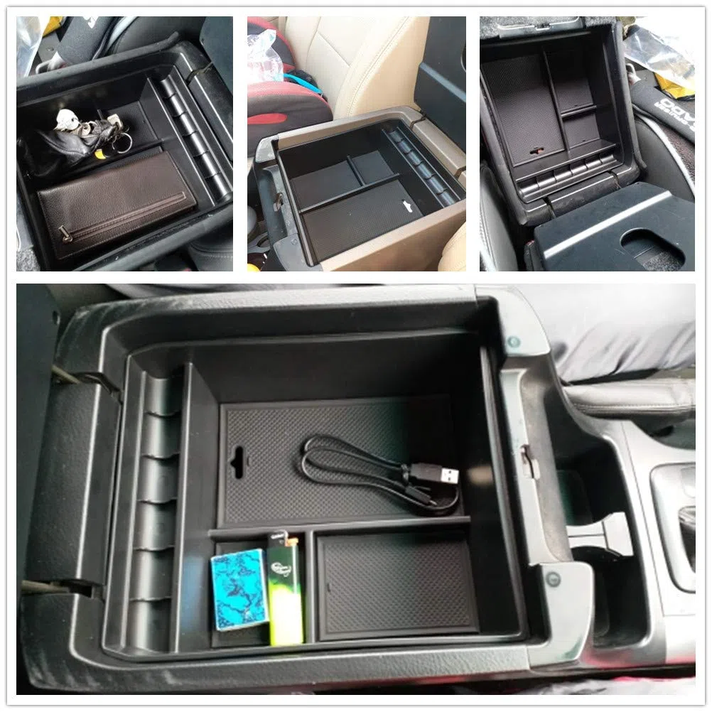 Bandeja de la caja de almacenamiento del reposabrazos del coche para Land Cruiser Prado FJ120 KDJ 120125 Consola central Guantera Estiba Ordenando Accesorios interiores 2004-2009