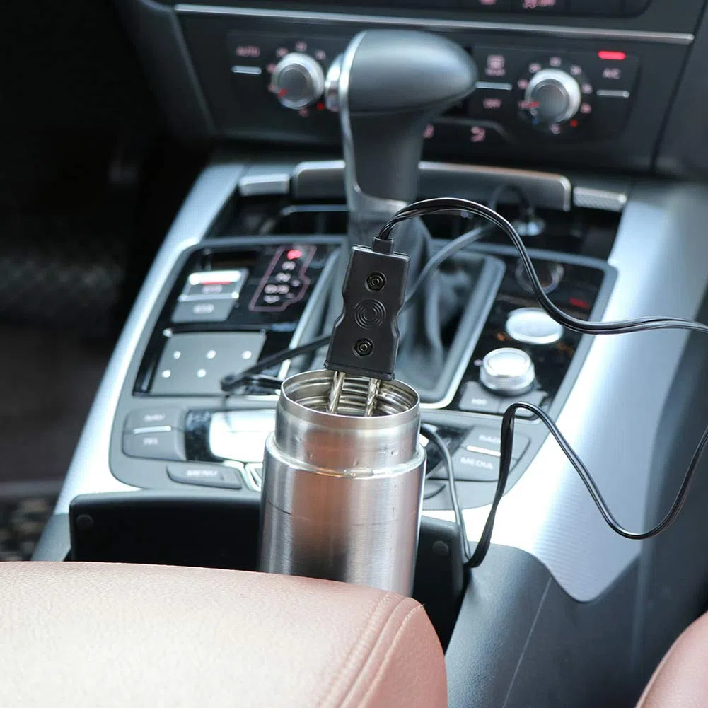 MoreChioce - Calentador de agua portátil de 12 V para coche, calentador de agua eléctrico, calentador de agua para viajes, camping, viajes, café, calentador de agua