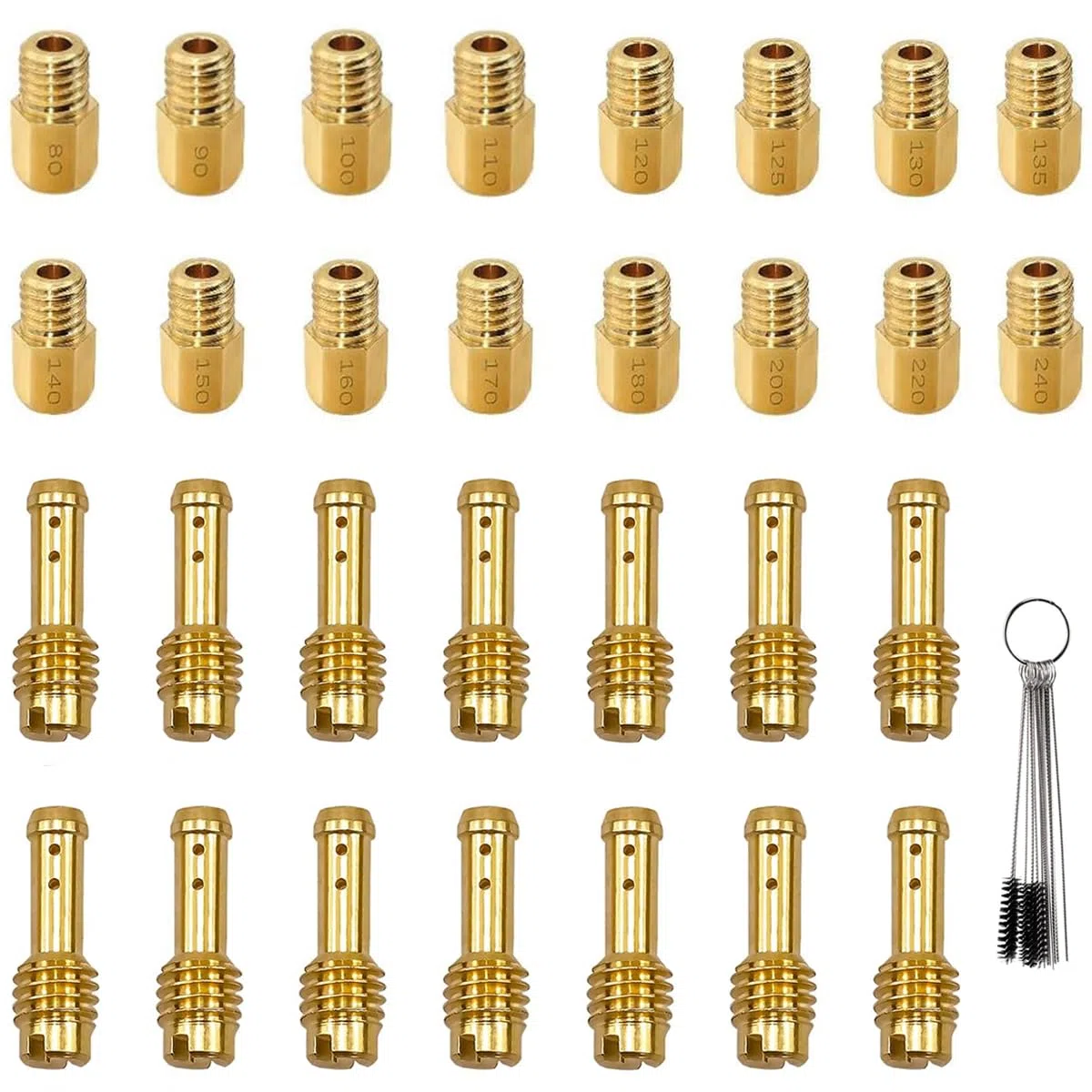 ZAMDOE 30 Piezas de Chorro Principal y Chorro Lento Kit para Mikuni VM TM TMX VM22/210 VM28/486 VM4/042 para Honda CR125R para Suzuki DR-Z125 para Suzuki RM125 para Husqvarna carburador de 2 Tiempos