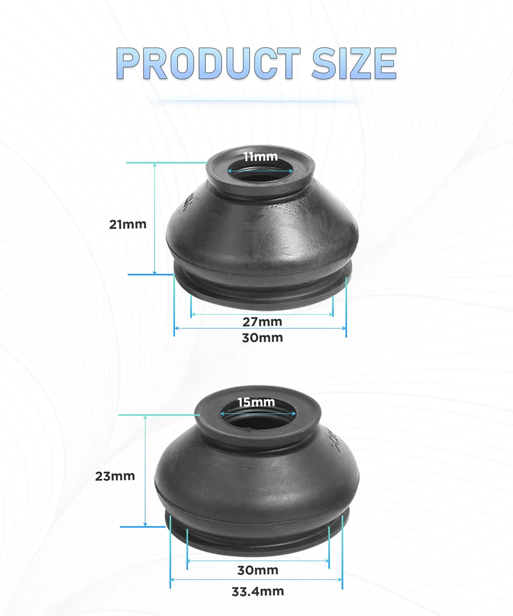 4PCS Automóvil Cubierta De Polvo De Rótula,Auto Dirección Suspensión Articulaciones Rótulas Cabeza,Cubierta Goma Universal del Polvo De La Junta Esférica,Compatible con la Mayoría de Coches