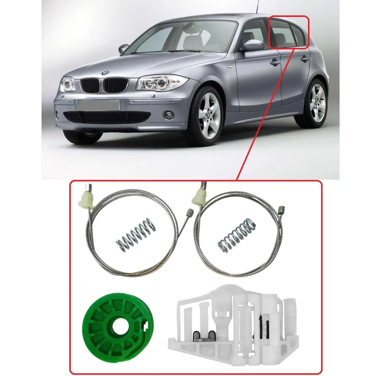 Twowinds - Clip Elevalunas 51357140590 Compatible con BMW E87 120d 118d 116i 118i 130i 120i (2004-2012) - Puerta Trasera Derecha (pasajero trasero) - 51367138468 - Regulador Ventana (lote de 6 piezas)