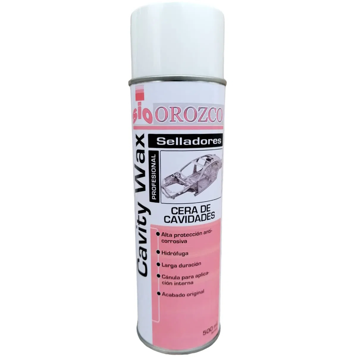 SIO Cera de Cavidades Spray 500 ml – Protector Anticorrosivo para Chapa y Carrocería – Protección Interior Puertas, Bajos y Cavidades – Antióxido Automoción Profesional