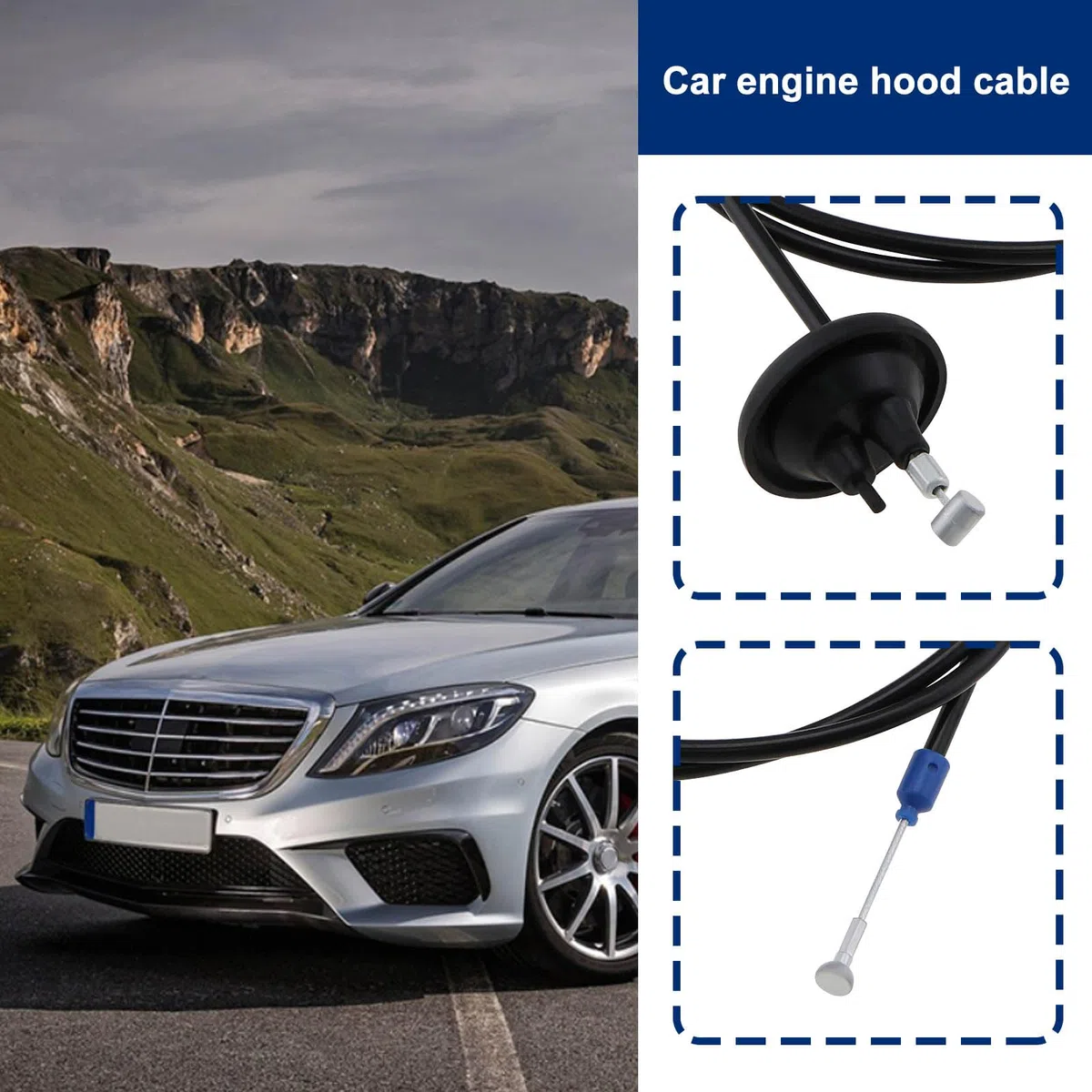 Cable de capó y cable de liberación del motor de tracción 6397500359 A6397500359 compatible con Mercedes Benz Vito/Viano W639 2003-2014