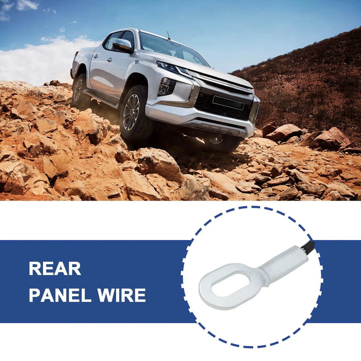 2 piezas de cable de repuesto para portón trasero 6730A089 compatible con Mitsubishi L200 Triton MK5 Pre-FL 2016-2018, alambre de acero de repuesto resistente para portón trasero