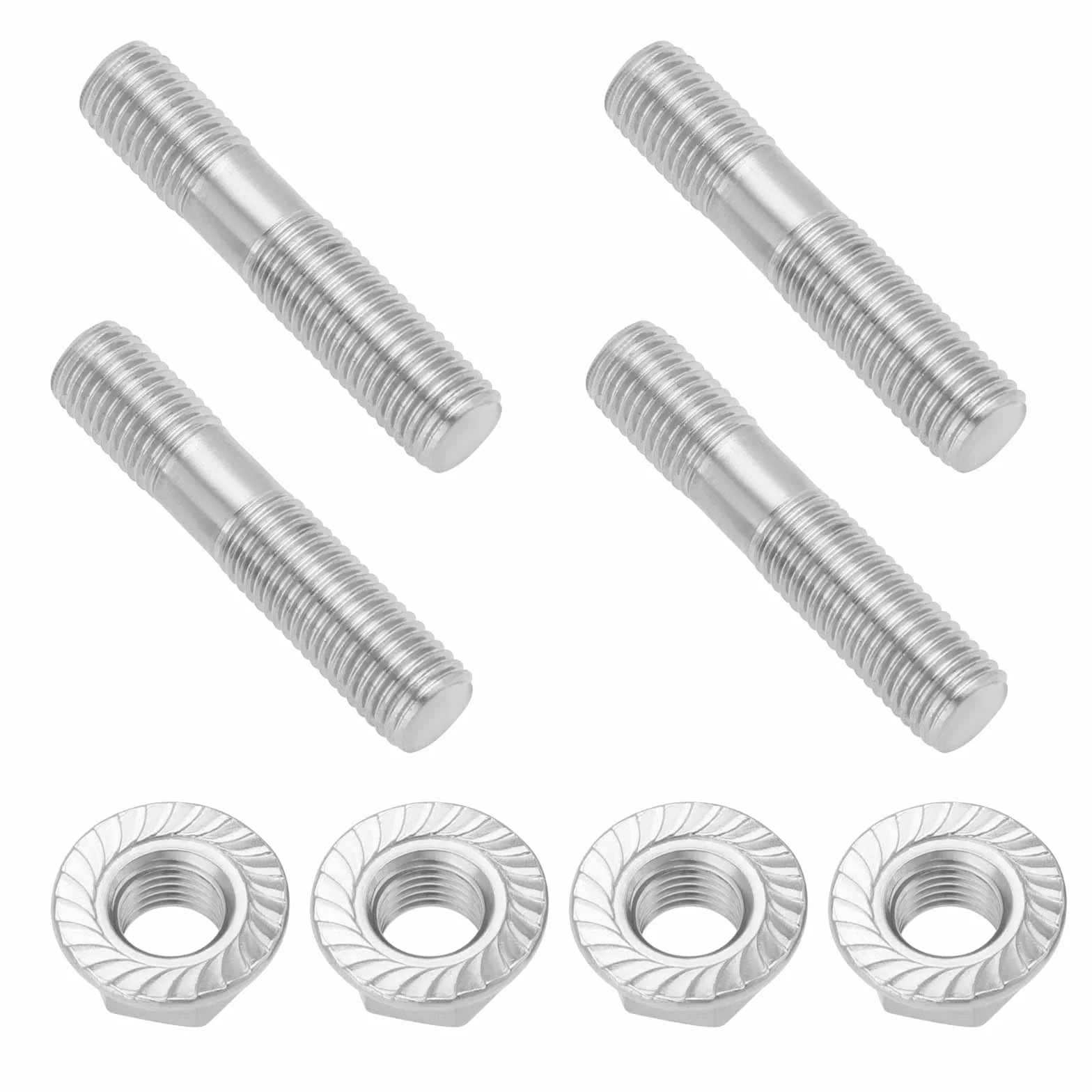 4 Kits de Pernos de Brida Colector de Escape Doble M10x1,5 Acero INOX 304 Compatible con Toyota y Compatible con Nissan