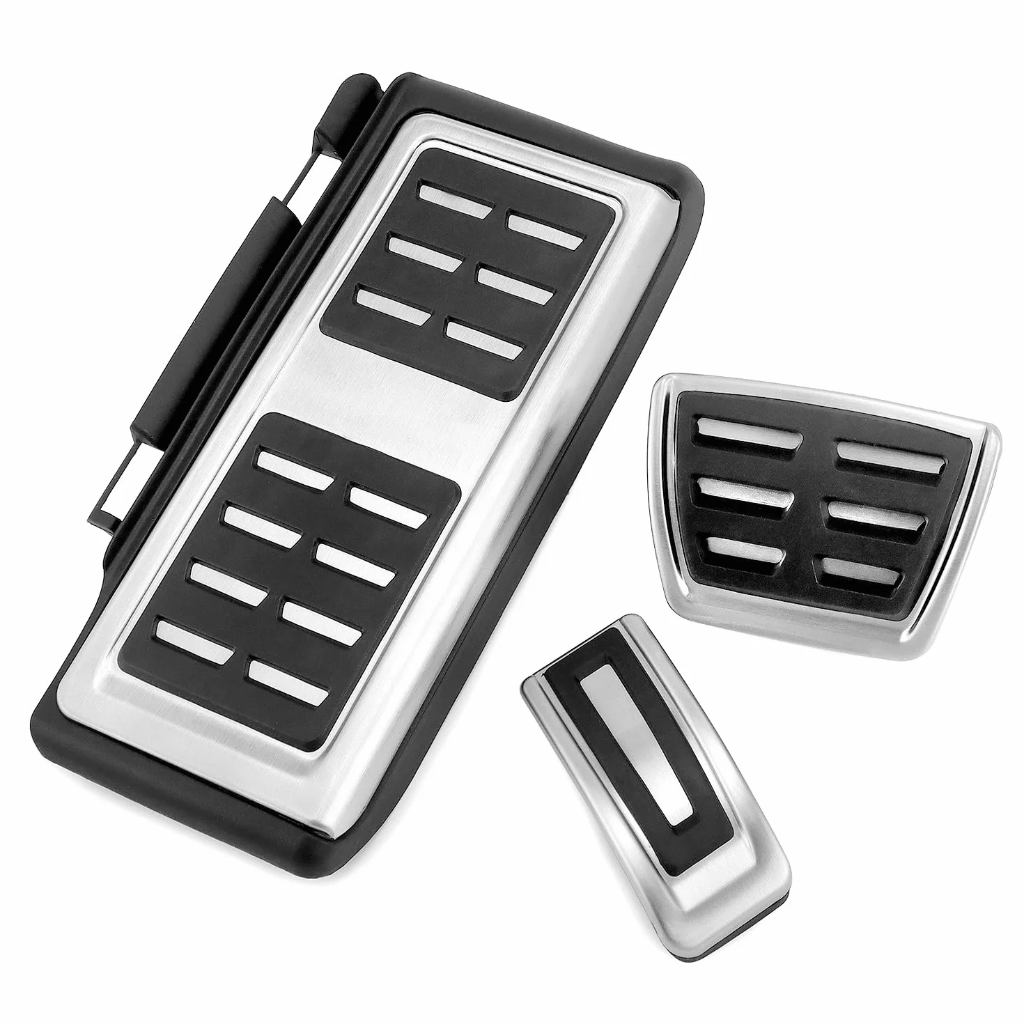 QWORK® Pedales de Reposapiés de Acero Inoxidable Cubierta de Tapas de Pedal de Freno, Compatible con VW Golf 7