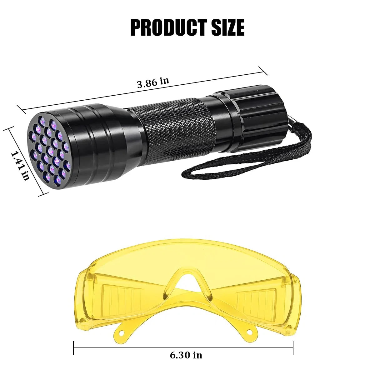 Herramienta de detección de fugas de aire acondicionado para automóvil, kit de detección de fugas de tinte de aceite UV con lentes protectores de linterna, detector de fugas de CA automotriz