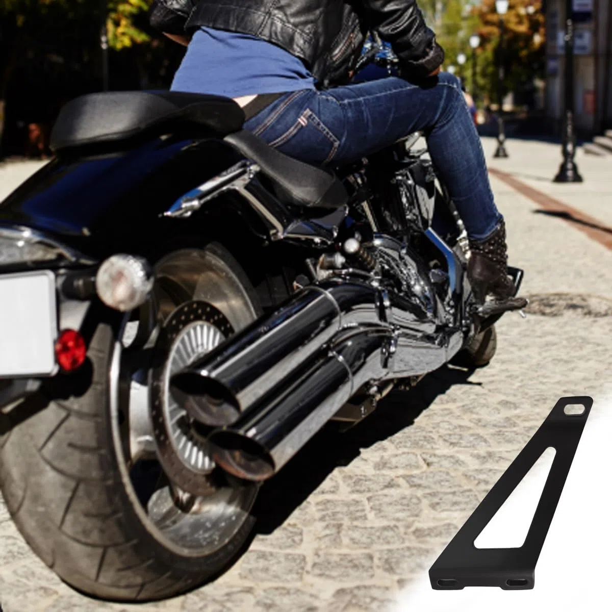 Soporte de tubo de escape ajustable para motocicletas Suzuki GSX-R 1000 modelos 2001-2004 (negro).