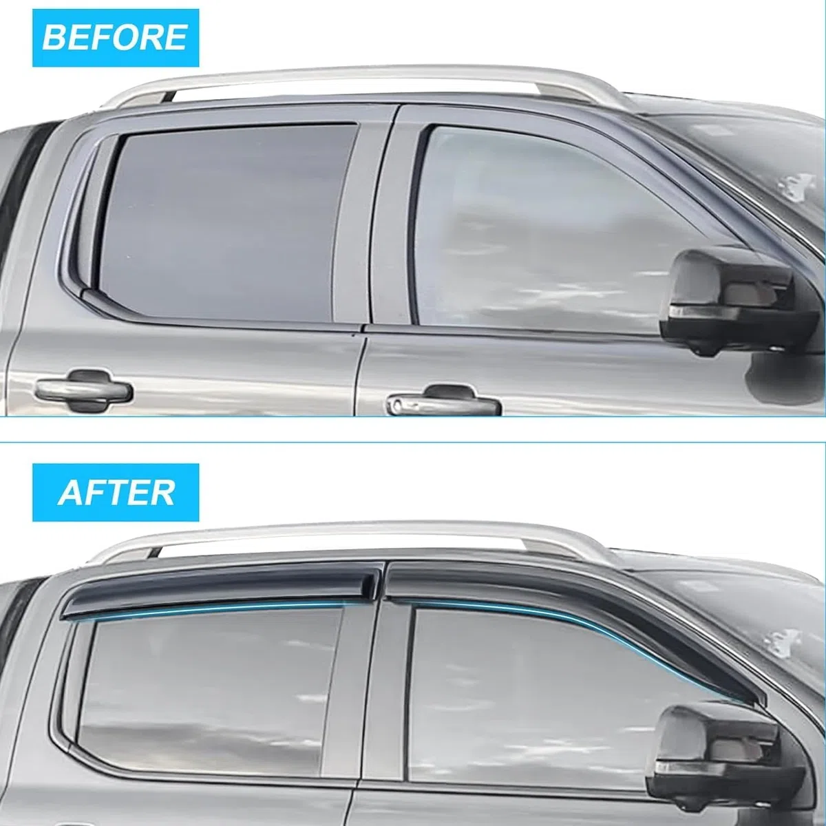 4 Piezas Deflectores de Viento Coche, para BMW 5 Series i MK6-F10 2011-2015 2016 2017 Ventana Lateral Viseras Solares Deflectores de Aire Accesorios,A