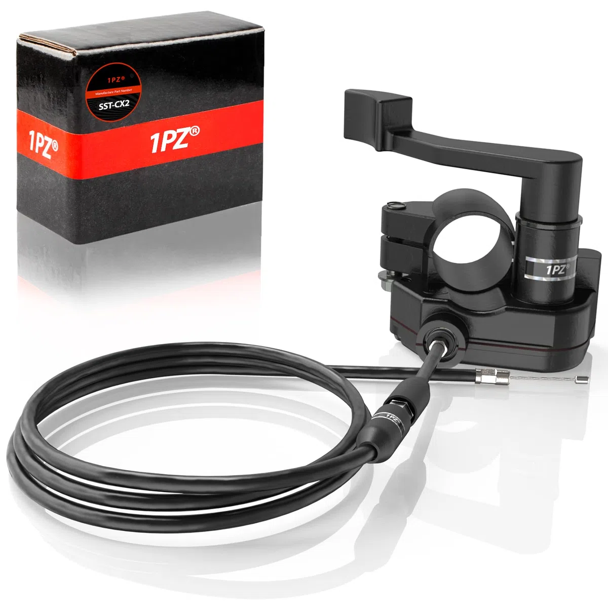 1PZ SST-CX2 Acelerador de Pulgar Mango Gatillo Asamblea para 50cc 70cc 90cc 110cc 125cc 250cc Mini Quad Moto ATV Go Kart Pit Bike TaoTao, 22mm Controles de Manillar con Throttle Wire Cable Assembly