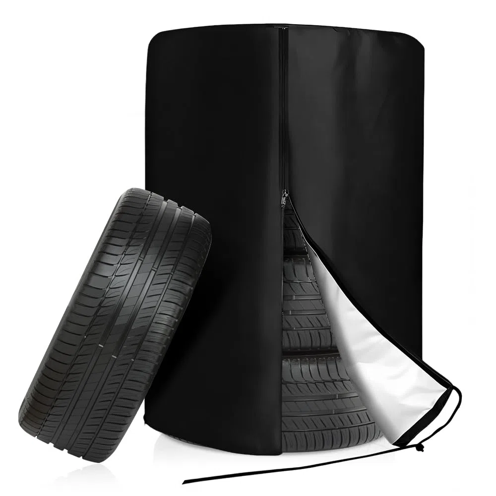 Bolsa para 4 Neumáticos Universal, 80 x 115cm Funda Protectora para Neumáticos Impermeable de Coche Prueba Polvo Temporada Bolsa de Almacenamiento Cubierta Grande de Rueda Repuesto Protectora