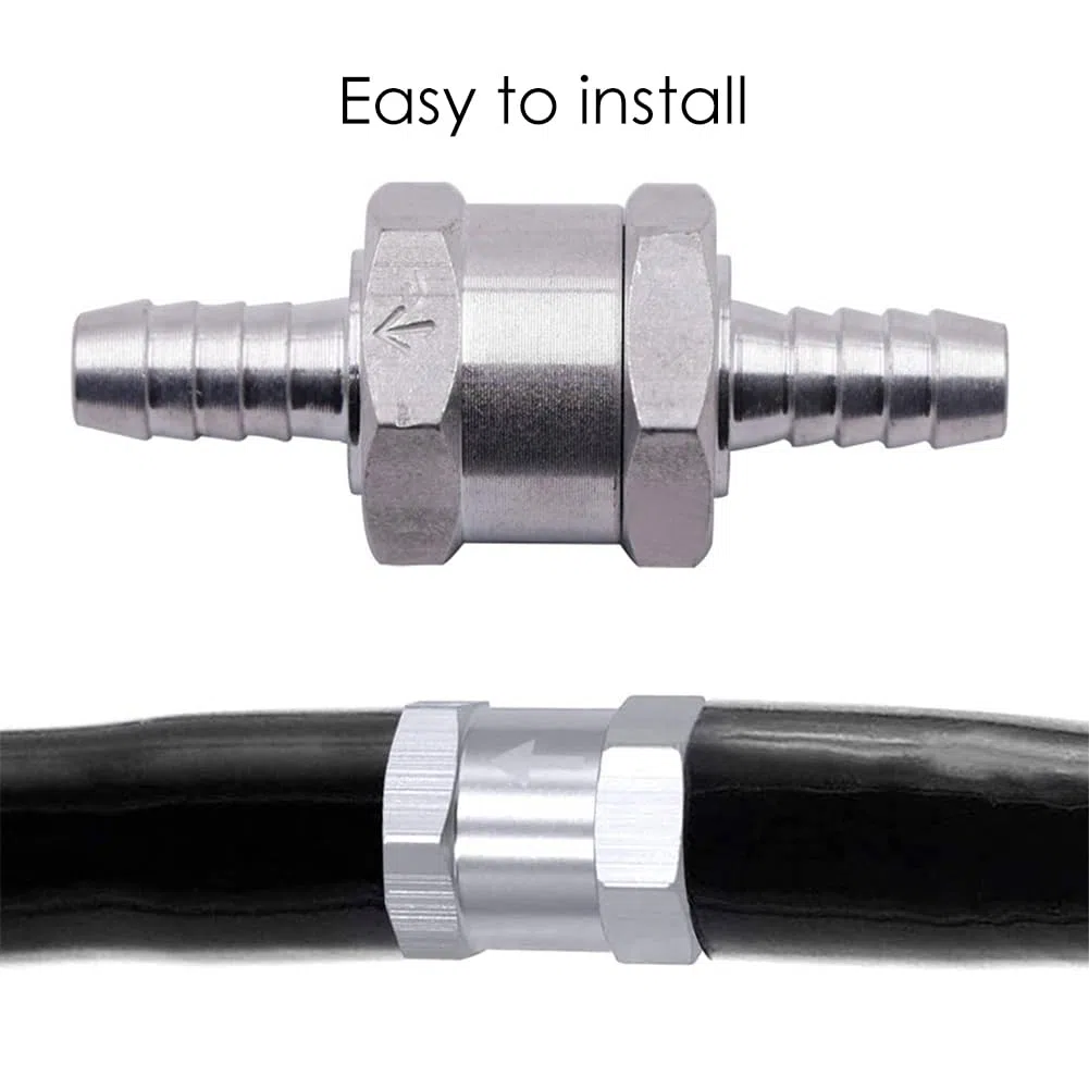 Válvula de Retención de Combustible, Válvula de Retención de Combustible de Aluminio Aleación, Válvula Antirretorno de Retorno de Combustible de Una Vía, para Automóvil, Barco, Helicóptero, 8 mm, 1Pc