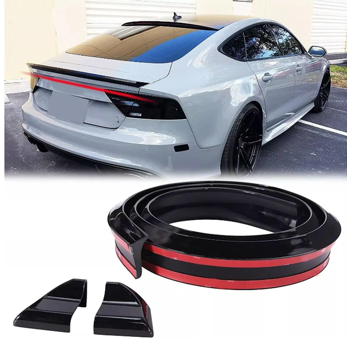 Spoilers Traseros de Coche, 150cm Universal Negro Brillante Maletero de Coche Alerón de Aleta Trasera ala Trasera Portón Trasero para la Mayoría de Los Coches Populares