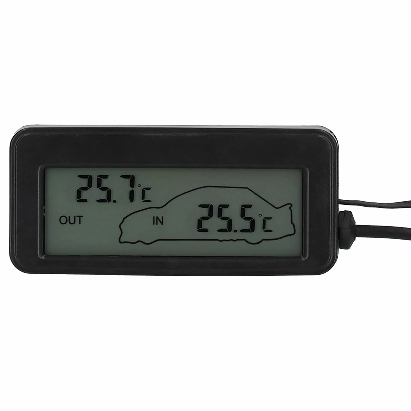 Termómetro LED Digital DC12V Mini Termómetro de Coche Medidor de Temperatura Electrónico Suministros para Interiores y Exteriores Instrumento de Medición(Rojo)