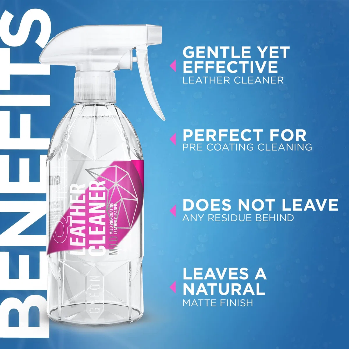 GYEON Quartz Q²M LeatherCleaner Mild Redefined 500 ml - Limpiador suave de cuero seguro para todo tipo de cuero - Elimina la suciedad y el aceite de todo el cuero para prepararse para la protección
