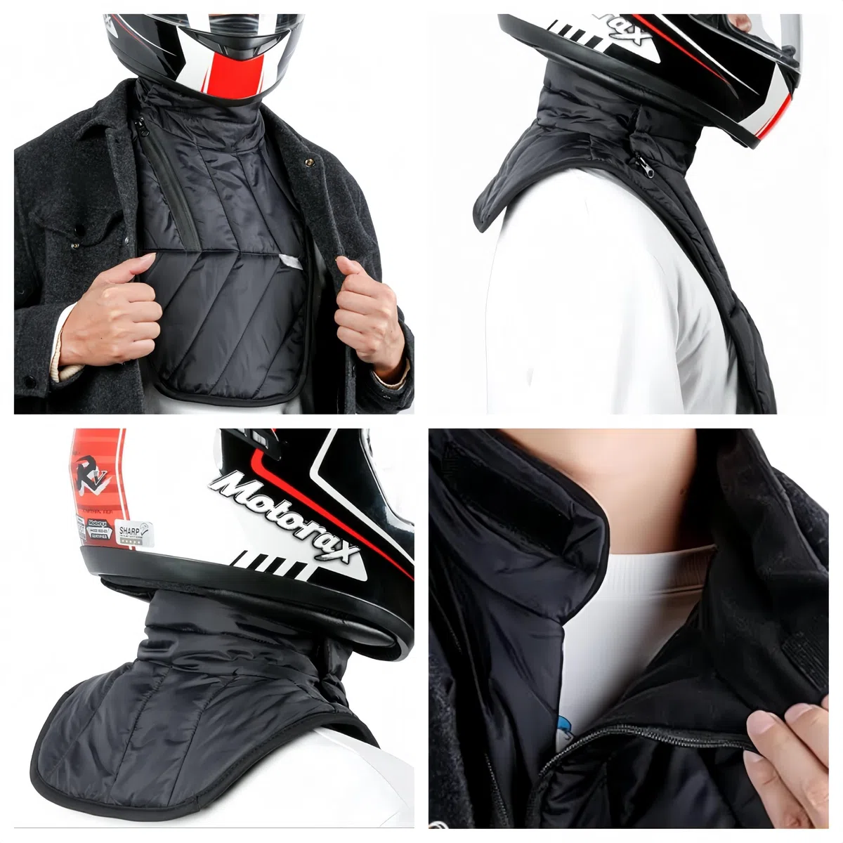 Calentador de Cuello para Moto, Ajustable Transpirable Alto Cuello Calentador, Calentador de Cuello y Hombro para Motocicleta a Prueba de Viento, Protector de Cuello de Moto al Aire Libre