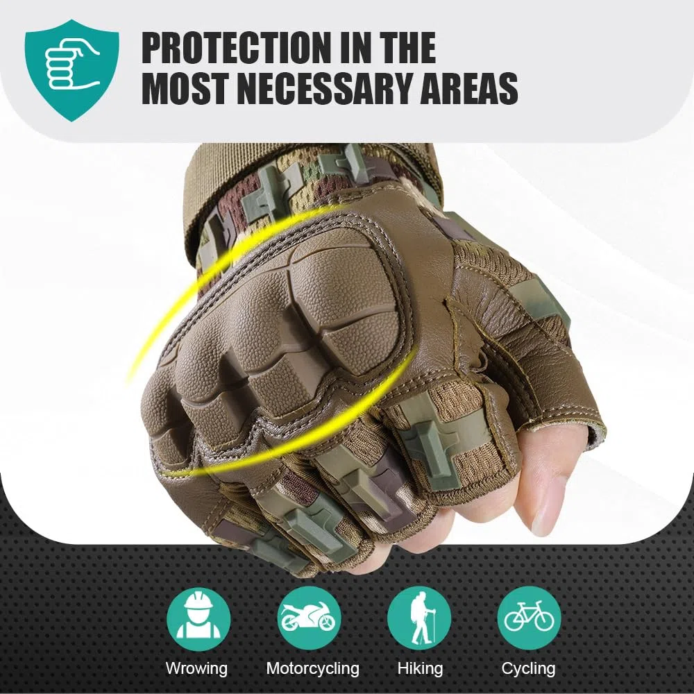 WTACTFUL Guantes tácticos con protección de Goma para Hombre, Pantalla táctil, Airsoft, Motocicleta, Caza, Exteriores