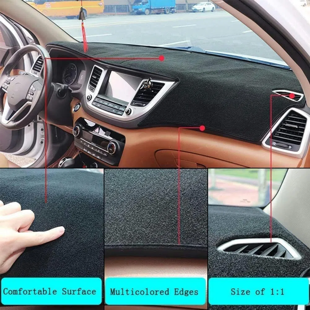 BOLNEY Alfombrilla Antideslizante para salpicadero para Renault Captur 2014-2019 Alfombrilla Negra para salpicadero